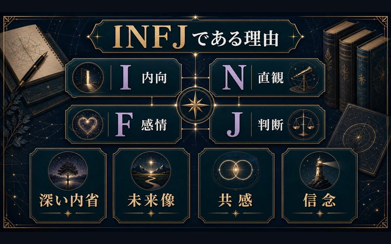 綾野剛がINFJタイプである理由を4軸で示した図解
