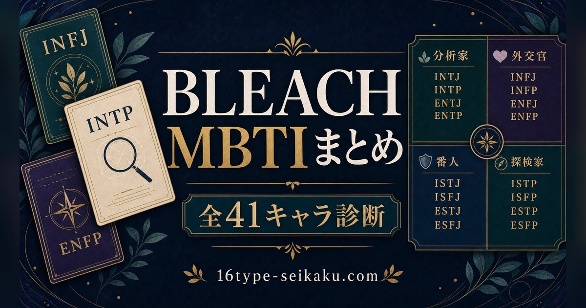 BLEACH全41キャラのMBTIタイプ一覧をまとめたImage2アイキャッチ