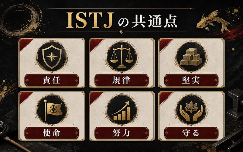 ISTJタイプのキャラクター共通点をまとめたインフォグラフィック