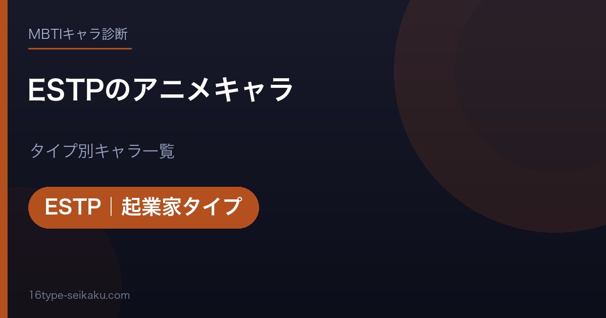 ESTPのアニメキャラ アイキャッチ