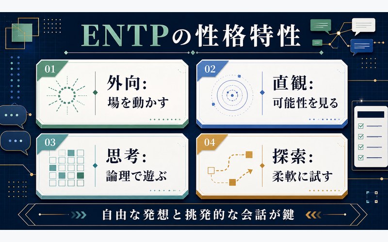 五条悟のENTP性格特性を整理した画像