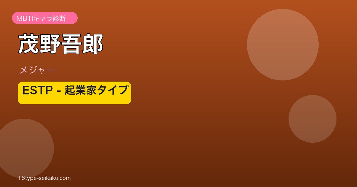 茂野吾郎のMBTIアイキャッチ