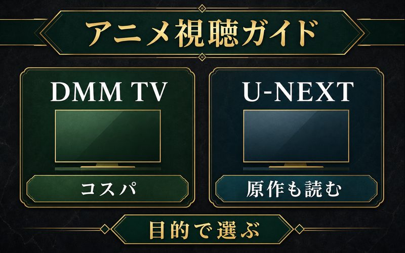 HUNTER HUNTERのアニメ視聴ガイドを比較カードでまとめた画像