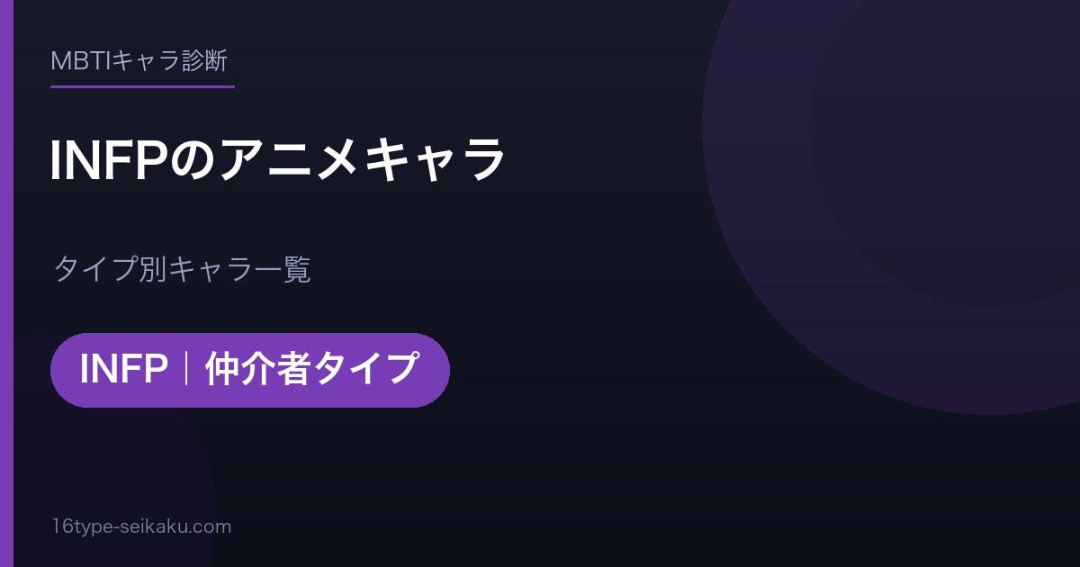 INFPのアニメキャラ アイキャッチ