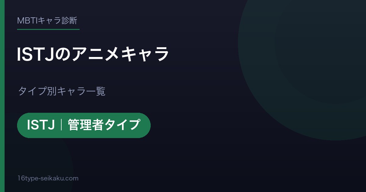 ISTJのアニメキャラ アイキャッチ