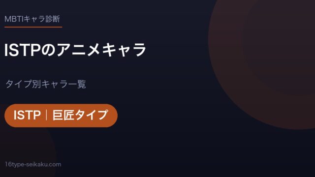 ISTPのアニメキャラ アイキャッチ