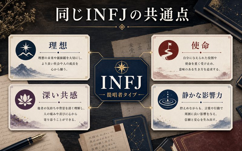 INFJ提唱者タイプの共通点 Image2要約画像