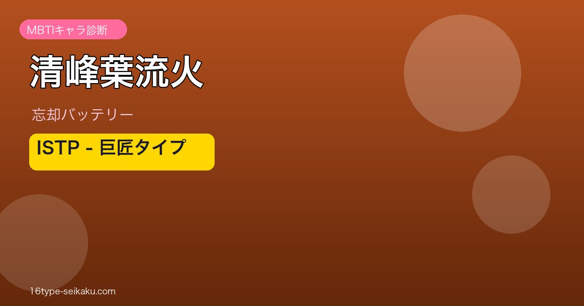 清峰葉流火のMBTIアイキャッチ