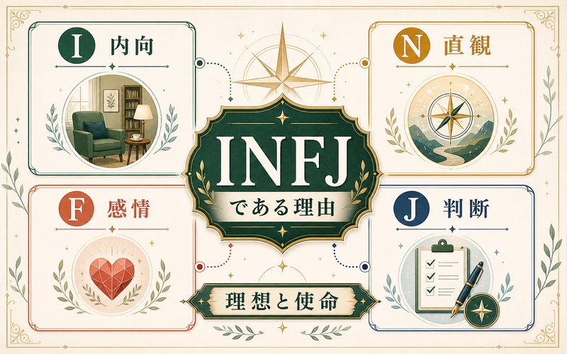 クラピカがINFJタイプである理由を4軸でまとめた画像