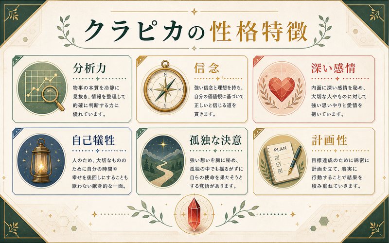 クラピカの性格特徴をまとめた画像