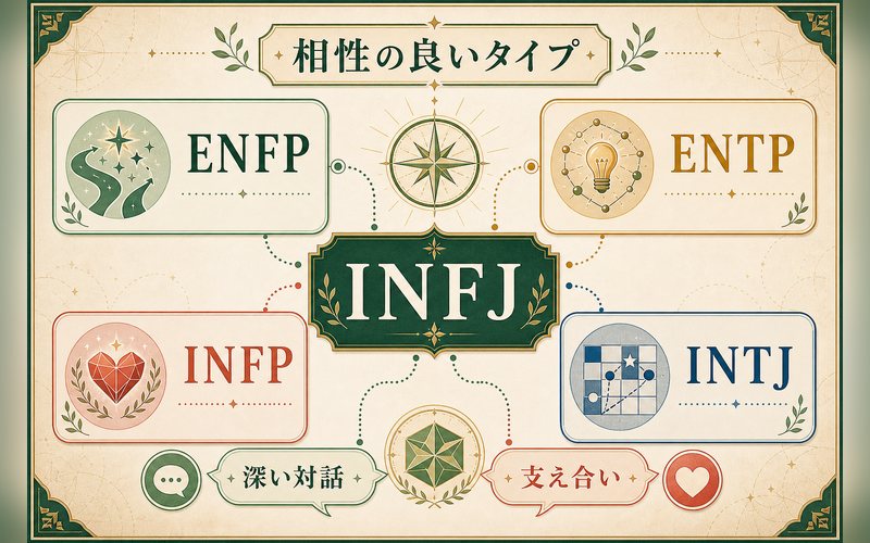 クラピカと相性の良いMBTIタイプをまとめた画像