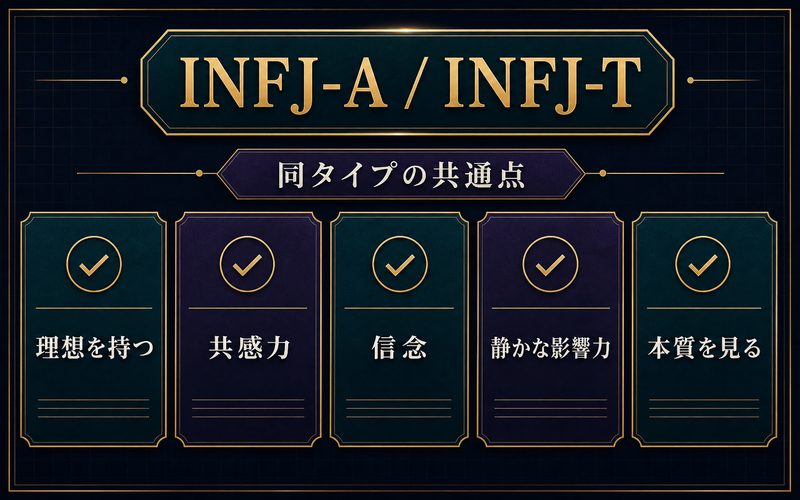 INFJ-AとINFJ-Tの共通点をまとめたImage2インフォグラフィック
