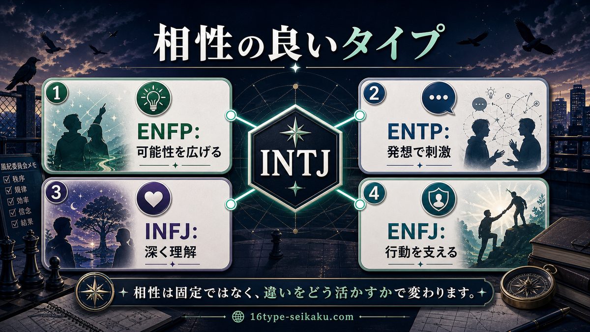 雲雀恭弥と相性の良いMBTIタイプの要点をまとめたMBTIキャラ診断インフォグラフィック