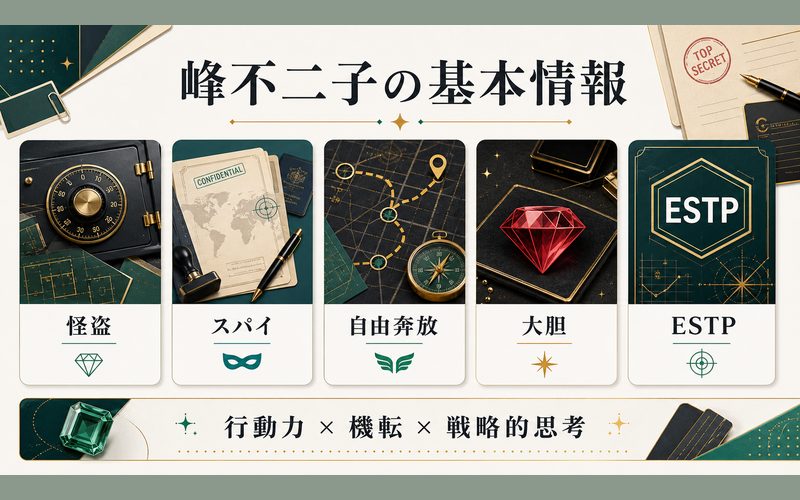 峰不二子の基本情報の要点をまとめたMBTIキャラ診断Image2インフォグラフィック