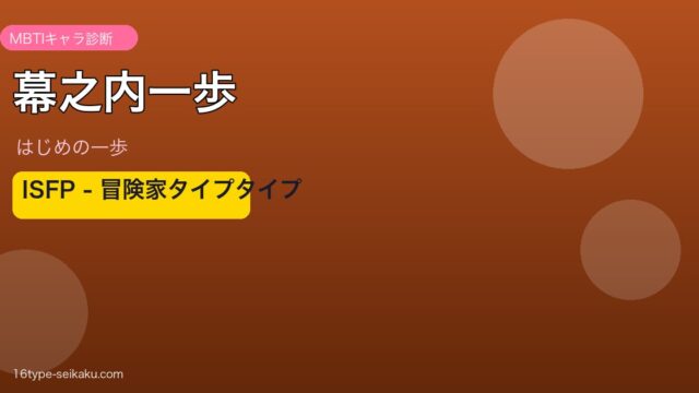 幕之内一歩のMBTIアイキャッチ