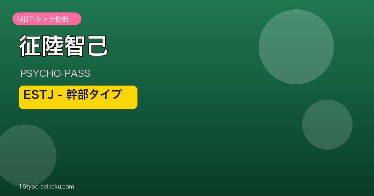 征陸智己のMBTIアイキャッチ