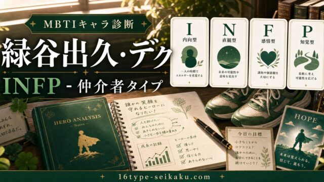 緑谷出久・デクのMBTIキャラ診断アイキャッチ画像
