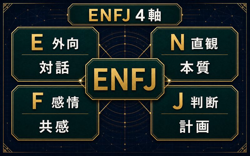 波風ミナトがENFJタイプである理由を4軸で整理した画像