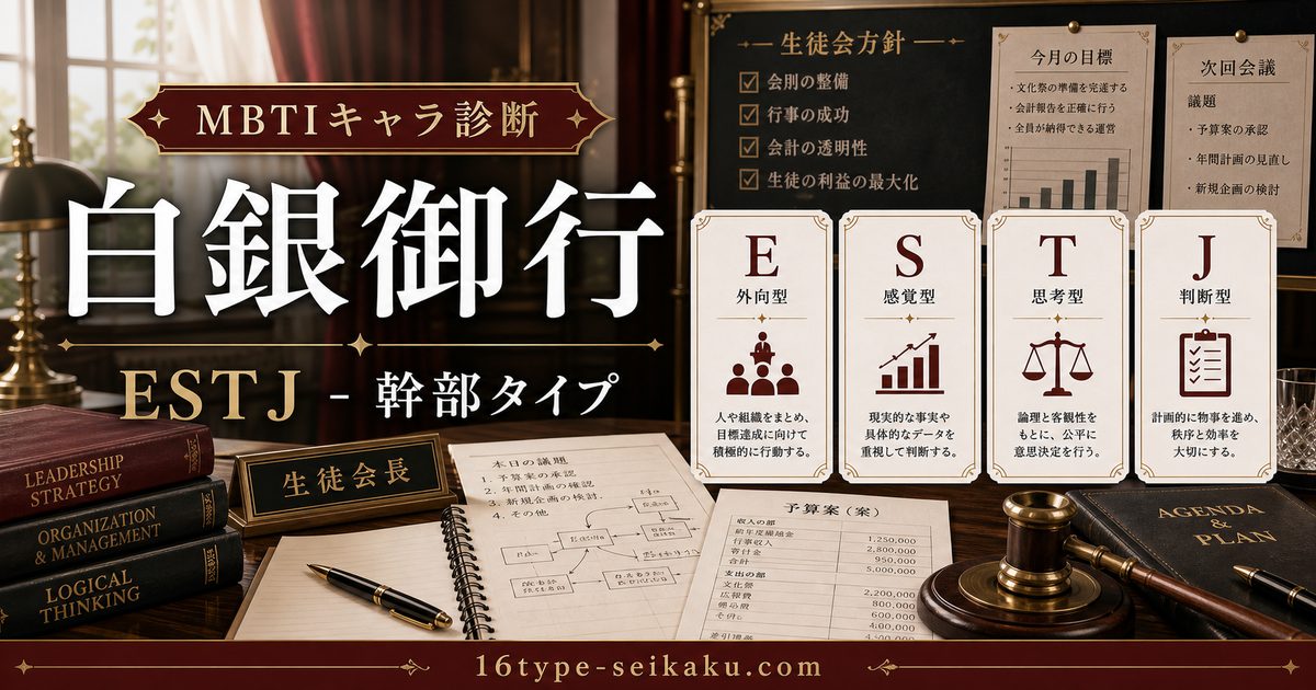 白銀御行のMBTIキャラ診断アイキャッチ画像