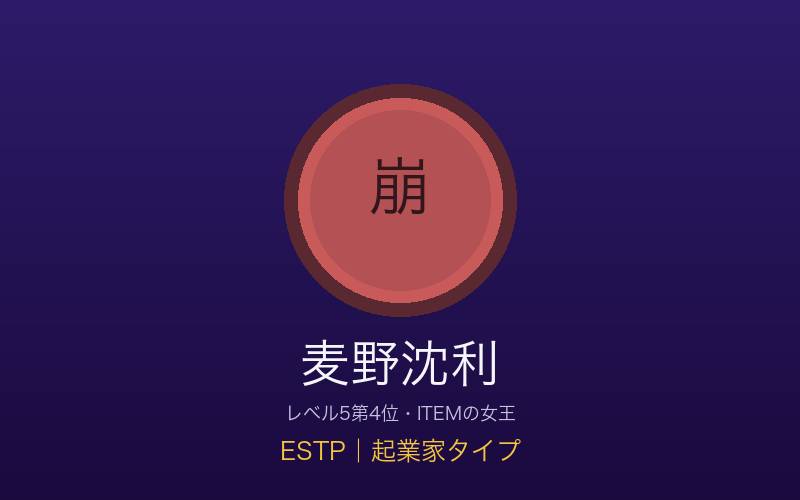 麦野沈利 ESTP起業家タイプ レベル5原子崩しの概念イメージ