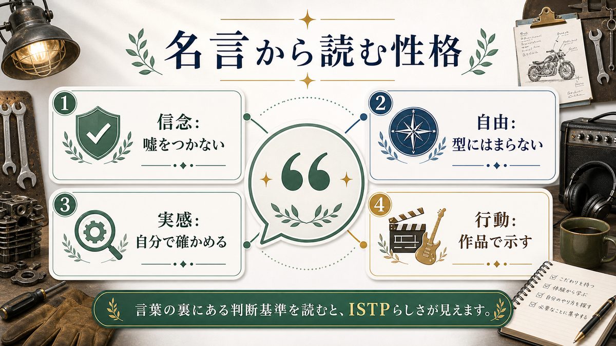 長瀬智也の名言・発言から見る性格の要点をまとめたMBTI人物分析インフォグラフィック