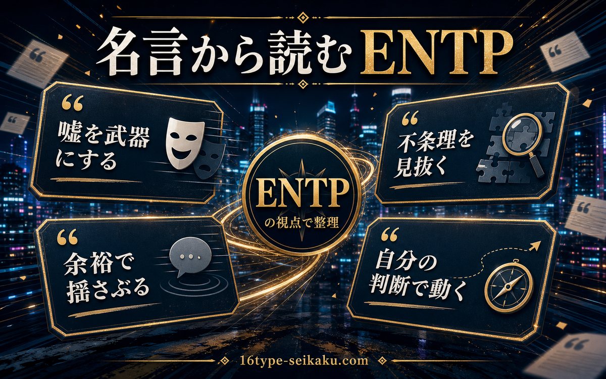 南雲与一の名言をENTP視点で要約したインフォグラフィック