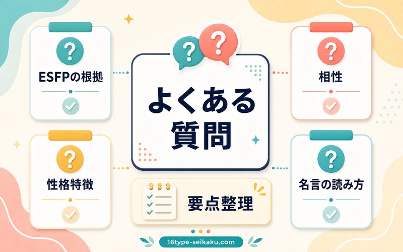 ニカイドウのESFP診断に関するFAQをまとめた画像