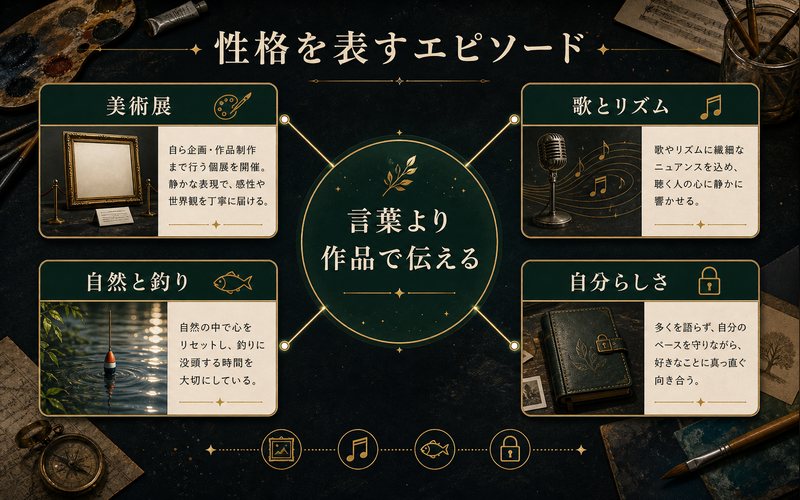 大野智の性格を表すエピソードを整理した図解