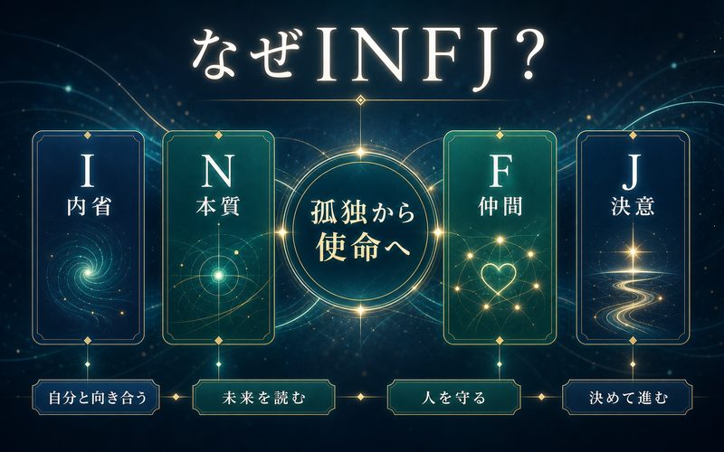 乙骨憂太がINFJと考えられる理由の4軸分析画像