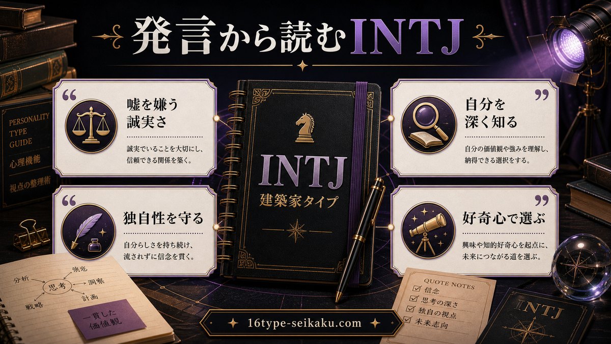 齋藤飛鳥の発言から見えるINTJらしさを要約したインフォグラフィック