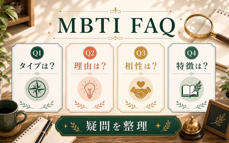 坂本太郎のMBTIに関するよくある質問をまとめたFAQインフォグラフィック