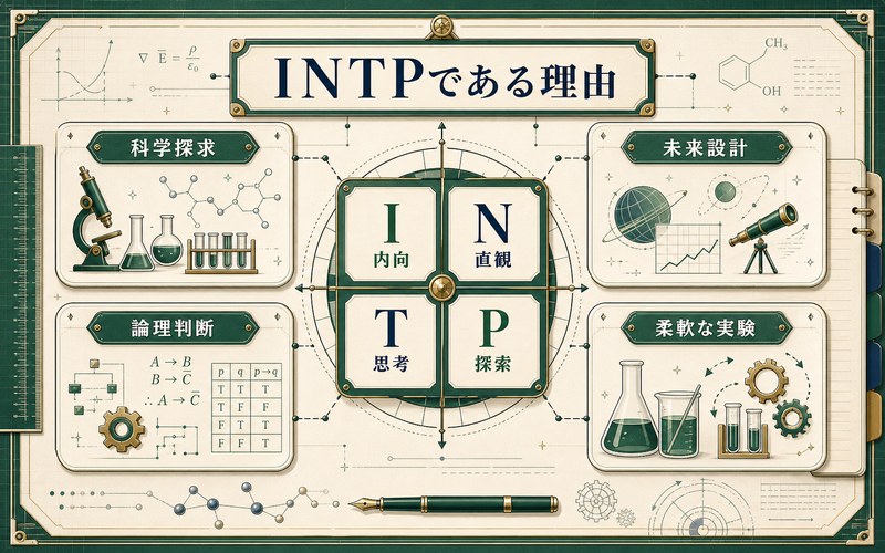 石神千空がINTPタイプである理由を4軸でまとめた画像
