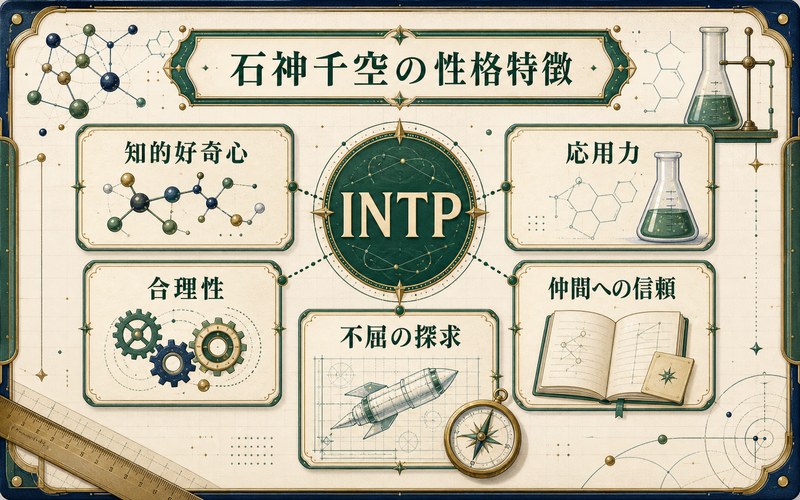 石神千空の性格特徴をまとめた画像