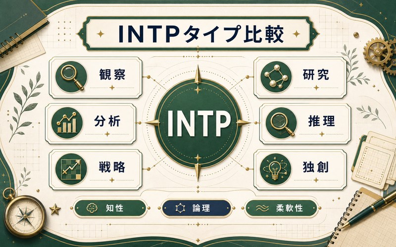 INTPタイプの他キャラクターとの共通点をまとめた画像