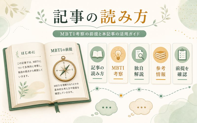 MBTI記事の読み方と前提をまとめた画像