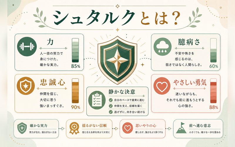 シュタルクの基本情報とISFPらしさをまとめた画像