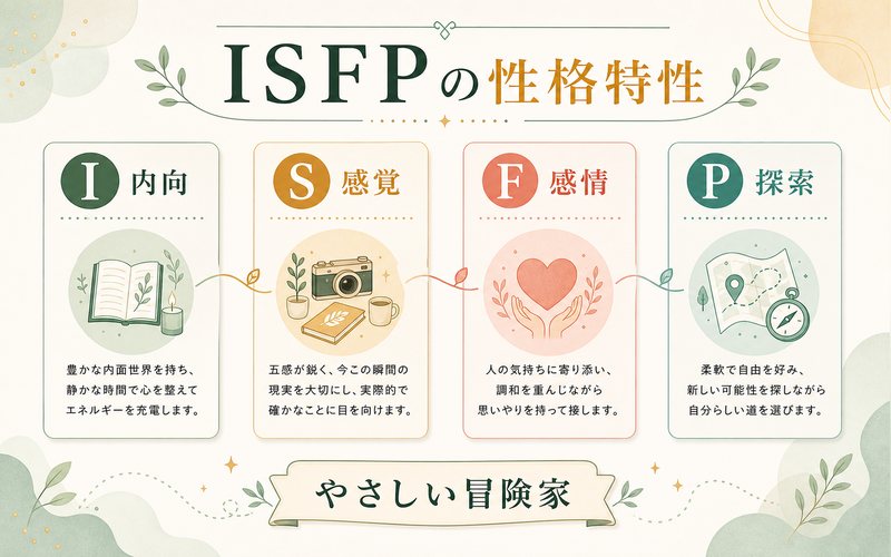 シュタルクのISFP性格特性を4軸で整理した画像