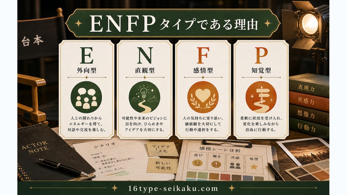 杉野遥亮がENFPタイプである理由：4軸分析の要点をまとめたMBTI人物分析インフォグラフィック