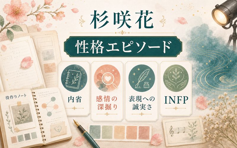 杉咲花の性格を表すエピソードを整理したINFP要約画像