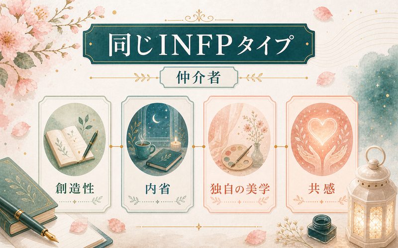 同じINFPタイプの有名人に共通する特徴を整理した画像