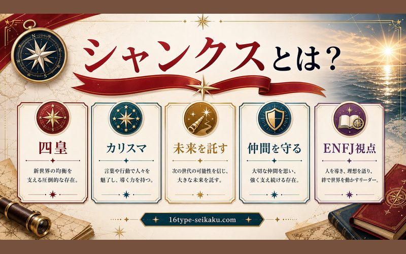 シャンクス(ワンピース)とは?の要点をまとめたMBTIキャラ診断Image2インフォグラフィック