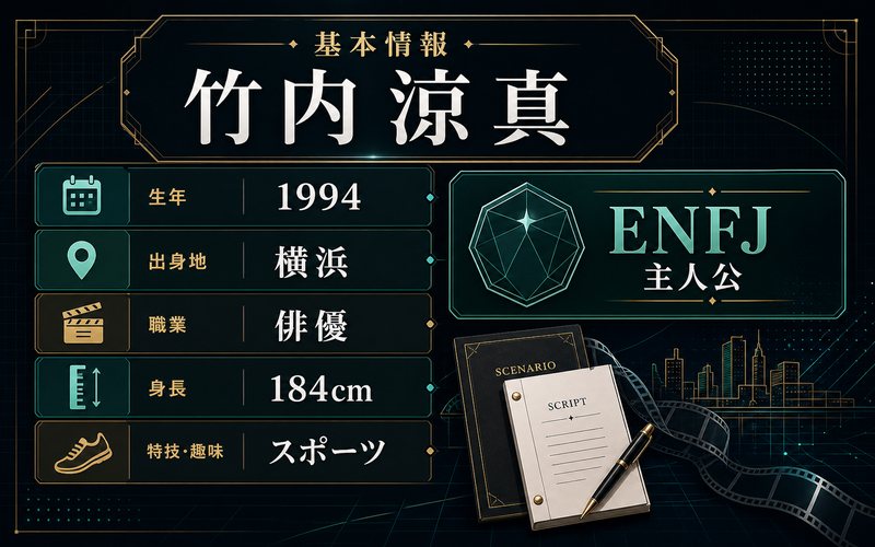 竹内涼真の基本情報 1993年生まれ 東京都町田市出身 俳優 185cm ENFJ 主人公 スポーツ