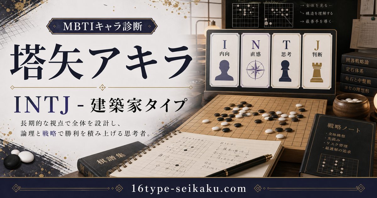 塔矢アキラのMBTIキャラ診断アイキャッチ画像