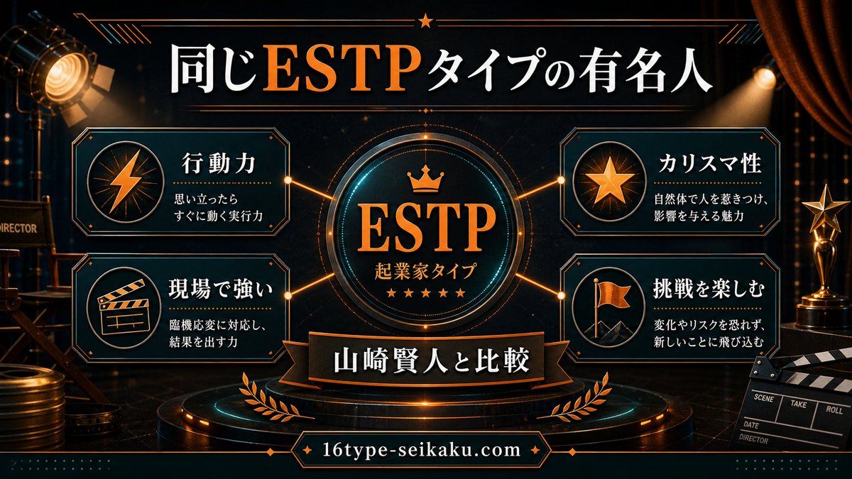 同じESTPタイプの有名人に共通する特徴をまとめたインフォグラフィック