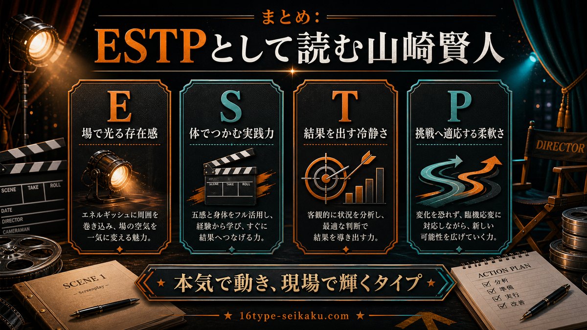山崎賢人をESTPとして読むまとめインフォグラフィック