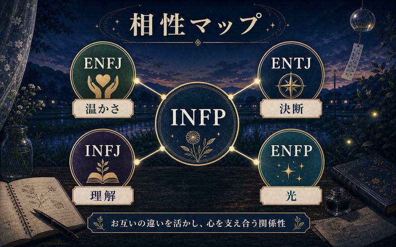 よしきと相性の良いMBTIタイプをまとめた相性マップ