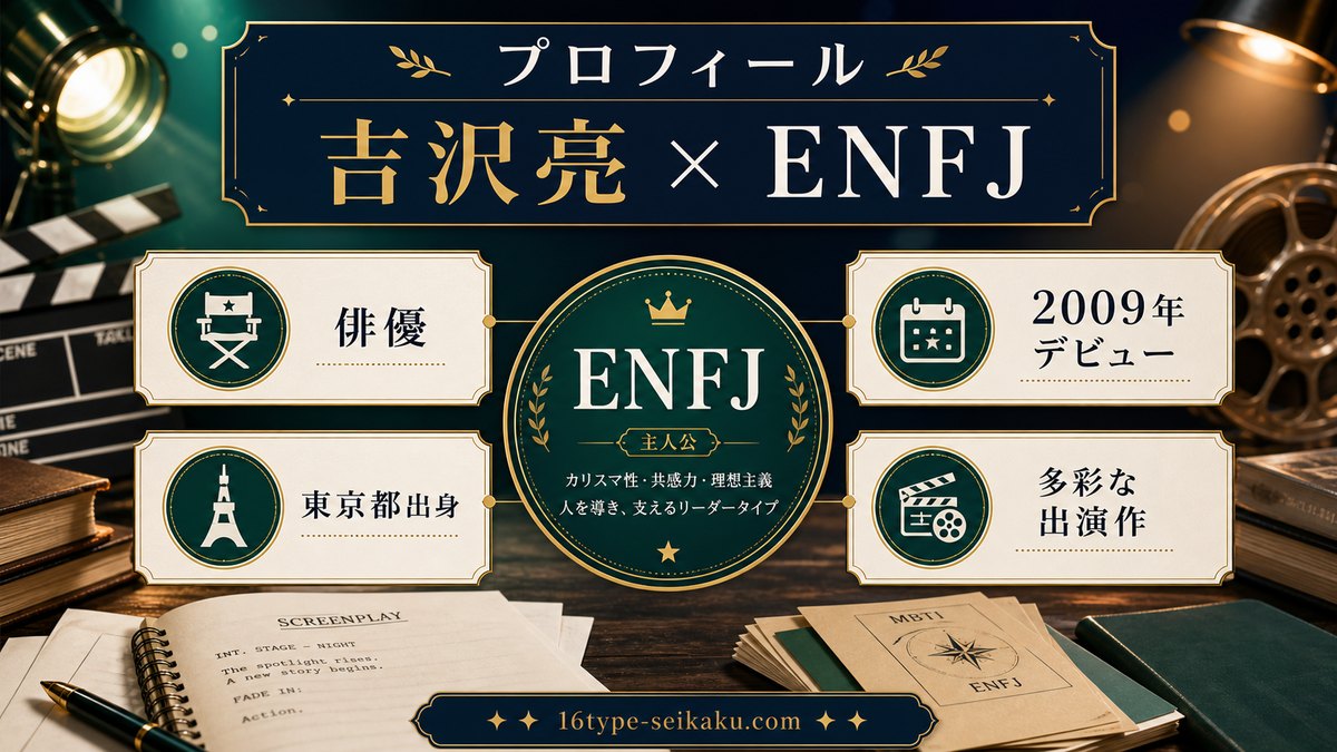 吉沢亮のプロフィールをまとめたENFJ人物分析インフォグラフィック