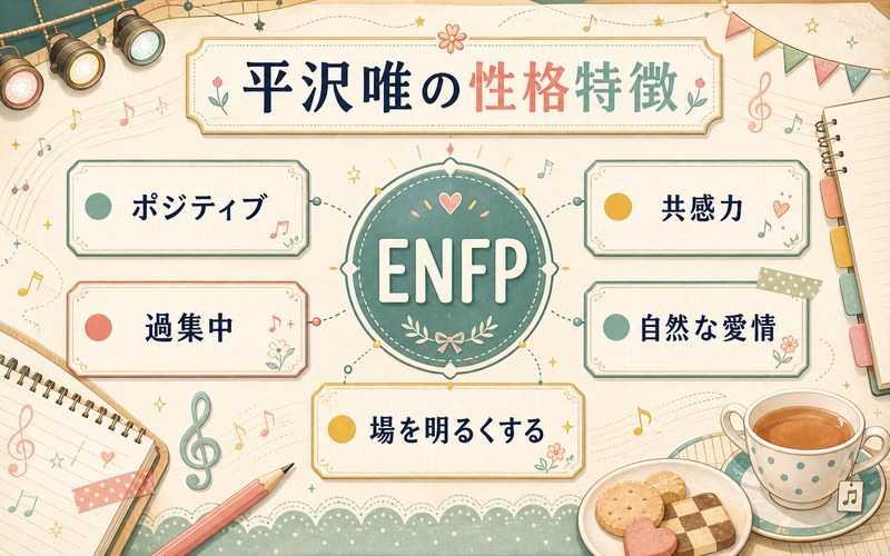 平沢唯の性格特徴をまとめた画像