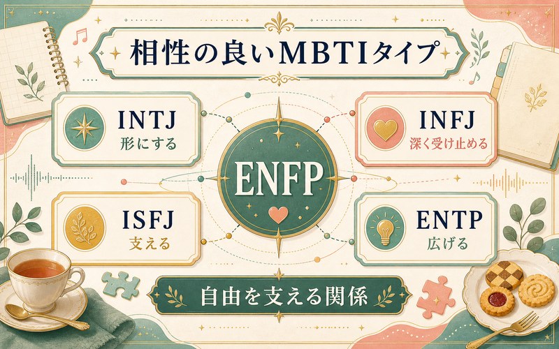 平沢唯と相性の良いMBTIタイプをまとめた画像