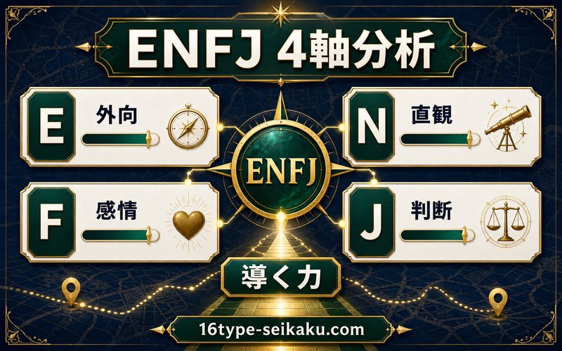 ブチャラティがENFJタイプである理由をまとめたMBTI 4軸分析インフォグラフィック